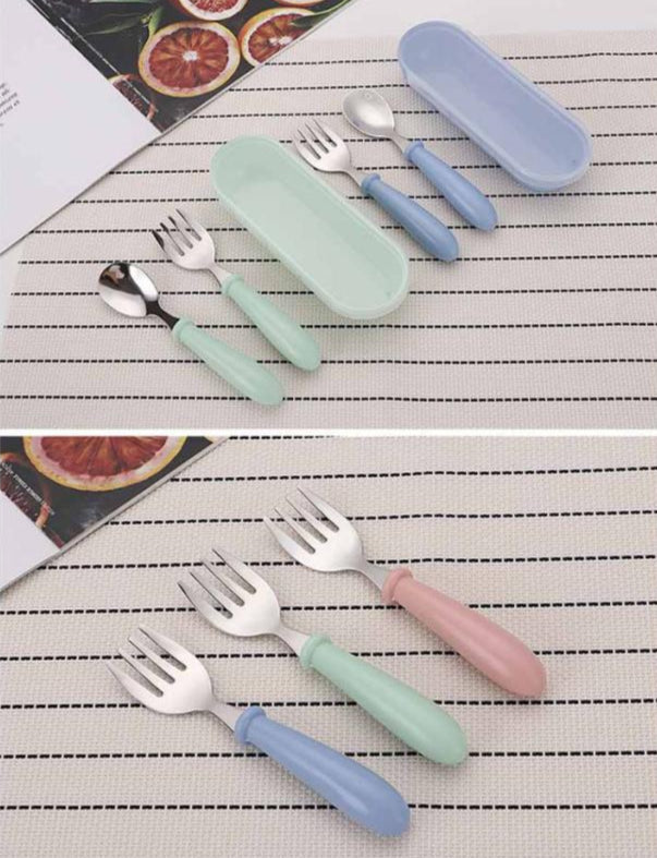 🌈 カラフルキッズ 子供用スプーン&フォークセット